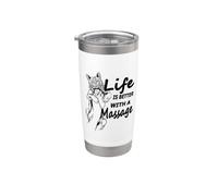 Reflexologist cat Lover Life is Better with a Massage Stainless Steel Insulated Tumbler