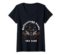 Reflexology Heals the Soul Reflexology V-Neck T-Shirt