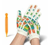 Reflexology Socks and Gloves Set with Massage Tool, Acupressure Foot and Hand Chart Kit for Relaxation Routine, Home Foot Care, Guided Self Massage Women Glove