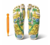 Reflexology Socks and Gloves Set with Massage Tool, Acupressure Foot and Hand Chart Kit for Relaxation Routine, Home Foot Care, Guided Self Massage Women Socks