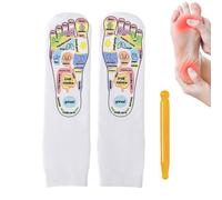 Reflexology Socks - Chart Cotton with Trigger Point Massage Tool, Comfortable Stress Relief Footwear, Soft Breathable Material, Durable Elastic Fit | Daily Use Feet Body for Adults Women Men