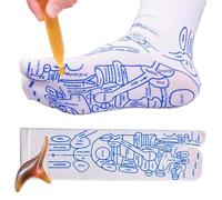 Reflexology Socks - Point Massager, Foot Pressure Set with Printed Massage Maps, Sturdy Cotton Compression Tool, Ideal for Workplace Breaks Wellness