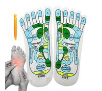 Reflexology Socks, Reflex Zone Socks for Women, Five Toe Socks with Separate Massage Socks, English Foot Massage Tools with Massage Tool, Foot Pressure Reflex Socks for Foot Massage Beginners