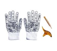 Reflexology Socks Set - Foot Chart Socks | Hand Chart Gloves with Two Massage Tools | Foot Massage Sock and Tool Relaxing Hand Massager Glove for Women Men