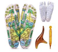 Reflexology Socks Set with Gloves Tools, 2 Pairs Chiro Acupressure Acupuncture Trigger Point 4pcs Massage Tool Gua Sha Foot Hands Head Pain Relief Acupoint Birthday Gifts (Women- a Set)