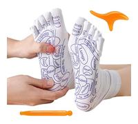 Reflexology Socks, White Reflexology Socks With Massage Tool | Pressure Point Socks For Foot Massage, Trigger Point Massage Socks,