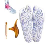 Reflexology Socks with Massage Tool, Reflexology Chart Acupressures Socks, Foot Point Massage Socks, Foot P-ain Relief Remedy Acupoint Socks, Soothing Soles Socks for Men and Women(Women)