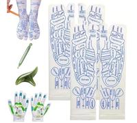 Reflexology Socks with Massage Tool, Reflexology Socks, Acupressure Socks, Reflexology Socks and Gloves with Trigger Point Massage Tool Foot Pain Relief for Unisex (2Pairs-Mixed Pack)