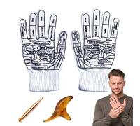 Reflexology Socks With Massage Tool - Reflexology Socks & Gloves Set, Meridian Map Points With Massage Tools | Pressure Point Relief Feet & Hands | Ideal Fa