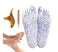 Reflexology Socks with Massage Tools - Chart Socks and Hand Massager Gloves Set, Trigger Point Kit with Precision Massage Pen | for Men & Women Home Spa