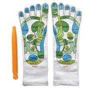 Reflexology Socks with Massage Tools, Elastic Cotton Massage Socks, Five Toe Separate Acupressure Socks, One Size Earthing Socks for Women and Men