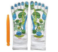 Reflexology Socks with Massage Tools,Massage Socks Acupressure Tool Elastic Cotton Massage Socks, Five Toe Separate Acupressure Socks, One Size Earthing Socks for Women and Men