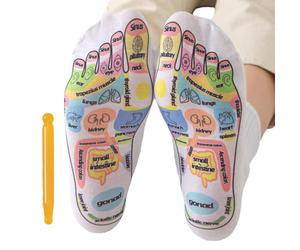 Reflexology Socks with Tools Massage Deep Tissue Stimulation Foot Care | Reflexology Chart Socks with Trigger Point Massage Tool for Women Men Adults Home Post-Workout Tired Feet Stress