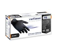 Gloves Nitrile Disposable Reflexx78 Neri Without Dust 100pz - Tattoo Artists