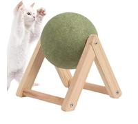 Reflimand Catnip Edible Kitten Ball, Giant Catnip Ball with Wood Stand, Roller for Cats Lick, Teeth Cleaning Cat Toys, Rotatable Roller Floor Mount, Healthy Kitten Chew Toys