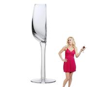 Reflimand Half A Glass of Wine, Novelty Long Stemmed Halved Shape Wine Glass, 140ml Transparent Champagne Cups, Funny Champagne Cup Cut in Half, for Bars Night Club Party Wedding