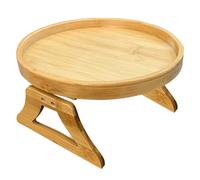 Reflimand Sofa Arm Tray, Round Sofa Side Table Portable Couch Armrest Organiser, Foldable Wooden Couch Armrest Tray Table, Stable ClipOn Arm Rest Protector, Snack Trayble for Eating and Drinking