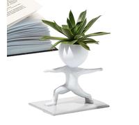 Reflimand Sporting Man Plant Pots, Sporting Man Succulent Plant Pots, Resin Human Shaped Planter, Small Plants Pots with Fitness Shaped, Creative Flower Pots, for Home, Gym, Desk Decor