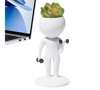 Reflimand Sporting Man Plant Pots, Sporting Man Succulent Plant Pots, Resin Human Shaped Planter, Small Plants Pots with Fitness Shaped, Creative Flower Pots, for Home, Gym, Desk Decor