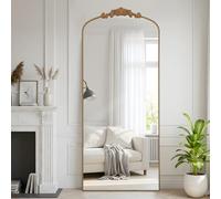 Reflix Vintage Standing Mirror Full Length, 76x180 cm Freestanding Large Arched Floor Body Mirror for Home Decor, Wall Hanging Vintage Accent Mirrors, Gold