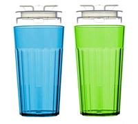 Reflo Smart Cup (Blue & Green 2-Pack) Open Training Cup, Toddler Cup, No Suction 6oz, 360 Control-Flow, USA MADE Premium High-Impact Plastic