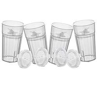 Reflo Smart Cup (Clear 4-Pack) Open Training Cup, Toddler Cup, No Suction 6oz, 360 Control-Flow, USA Made Premium High-Impact Plastic