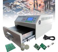 Reflow Oven 800W/1500W Automatic Reflow Soldering Machine,Professional Infrared Heater W/Smoke Exhaust Chimney Cooling Efficiency,Welding Area 180x235 mm/300x320 mm,T-962A