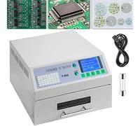 Reflow Oven T962 110V/220V Reflow Soldering Machine 800W 180x235 mm SMD SMT BGA Professional Automatic Infrared Heater Soldering Machine W/Smoke Exhaust Chimney Cooling Efficiency
