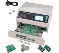 Reflow Soldering Machine, 800W Automatic Oven with Infrared Heater and Hot Air Circulation for PCB SMT Soldering and Small Batch Production