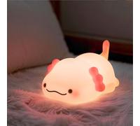 Refluxe Axolotl Night Light, Cute Silicone Touch Kids Lamp with Timer, Rechargeable LED Bedside Lamp, Gift for Girls and Boys, Nursery Room Decor(Dinosaur)
