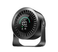 Refluxe Mini Desk Fan, Small USB Rechargeable Quiet Desktop Fan, Cooling Table Electric Fan with LED Digital Display, 360°Adjustable Tilt for Bedroom, Office & Home (Black)