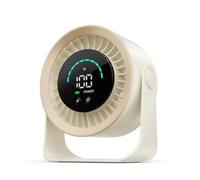 Refluxe Mini Desk Fan, Small USB Rechargeable Quiet Desktop Fan, Cooling Table Electric Fan with LED Digital Display, 360°Adjustable Tilt for Bedroom, Office & Home (Khaki)