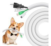 REFLYING Dog and Cat Cord Protector 3 Meters-12.7mm White | Cable Tidy Sleeve, Expandable Braided Cable Management, Wrap Cord Protector, Pet Chewing Proof
