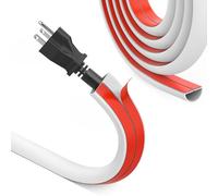 REFLYING Mini Cable Trunking, Half Round Cable Cover, Single Cable Tidy, Self Adhesive Tape Cable Duct to Hide 1 Wire, Flexible Cord Cover for Wires on Wall Floor, White, 15mm×10mm - 1 Meter