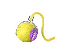 REFOEEDY 2 in 1 Automatic Cat & Dog Toy - Intelligent Rolling Ball with Tail, Bite-Resistant Safe Pet Toy for Indoor Adult Cats & Dogs, Irregular Movement to Keep Pets Active (yellow)