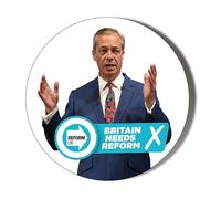 REFORM PARTY - BRITAIN NEEDS REFORM FARAGE HANDS POSE - 45mm Medium Badge