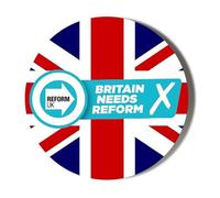 Reform Party - Britain Needs Reform Union Jack Background - 6 x 70mm (2.7 inches) Stickers