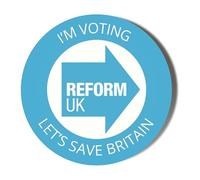 Reform Party - I'm Voting Reform - Let's Save Britain - 10 x 49mm (1.9 inches) Stickers