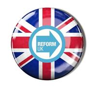 REFORM PARTY - REFORM LOGO ON UNION JACK - 38mm Small Badge