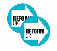 Reform UK Vote Reform Self Adhesive Vinyl Stickers, Pack of 2, Political Party, Election,s Brexit, Make Britain Great Again, Car Van, Bike, Each 90mm by 90mm