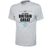 Reform United Kingdom Flag Design Printed T-Shirt, Let's Make Britian Great UK Election Support Tee (UK, Alpha, S, XXL, Regular, Regular, MD, Heather Grey)