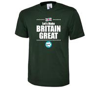 Reform United Kingdom Flag Design Printed T-Shirt, Let's Make Britian Great UK Election Support Tee (UK, Alpha, S, XXL, Regular, Regular, LR, Bottle Green)