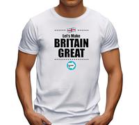 Reform United Kingdom Flag Design Printed T-Shirt, Let's Make Britian Great UK Election Support Tee (UK, Alpha, S, XXL, Regular, Regular, MD, White)
