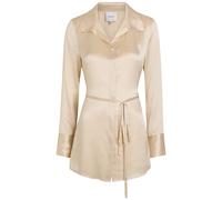 Reformation Camilla Waist-tie Silk Shirt - Beige - 4 (UK8 / S)