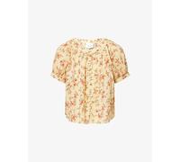 Reformation Womens Reformation Calia Flora-Printed Cotton-Blend Top Wistful S