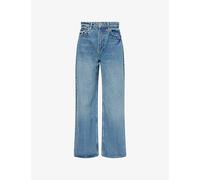 Reformation Womens Reformation Cary Slouchy Wide-Leg Denim Jeans Chesapeake Studded 26
