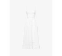 Reformation Womens Reformation Everett Square-Neck Linen Midi Dress White 10
