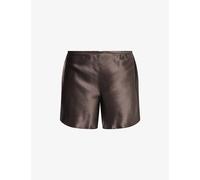 Reformation Womens Reformation Gale Mid-Rise Silk Shorts Black Pearl S