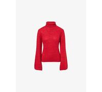 Reformation Womens Reformation Grove Turtleneck Alpaca Wool-Blend Jumper Lipstick L