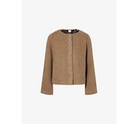 Reformation Womens Reformation Lucia Round-Neck Wool-Blend Jacket Cocoa XS